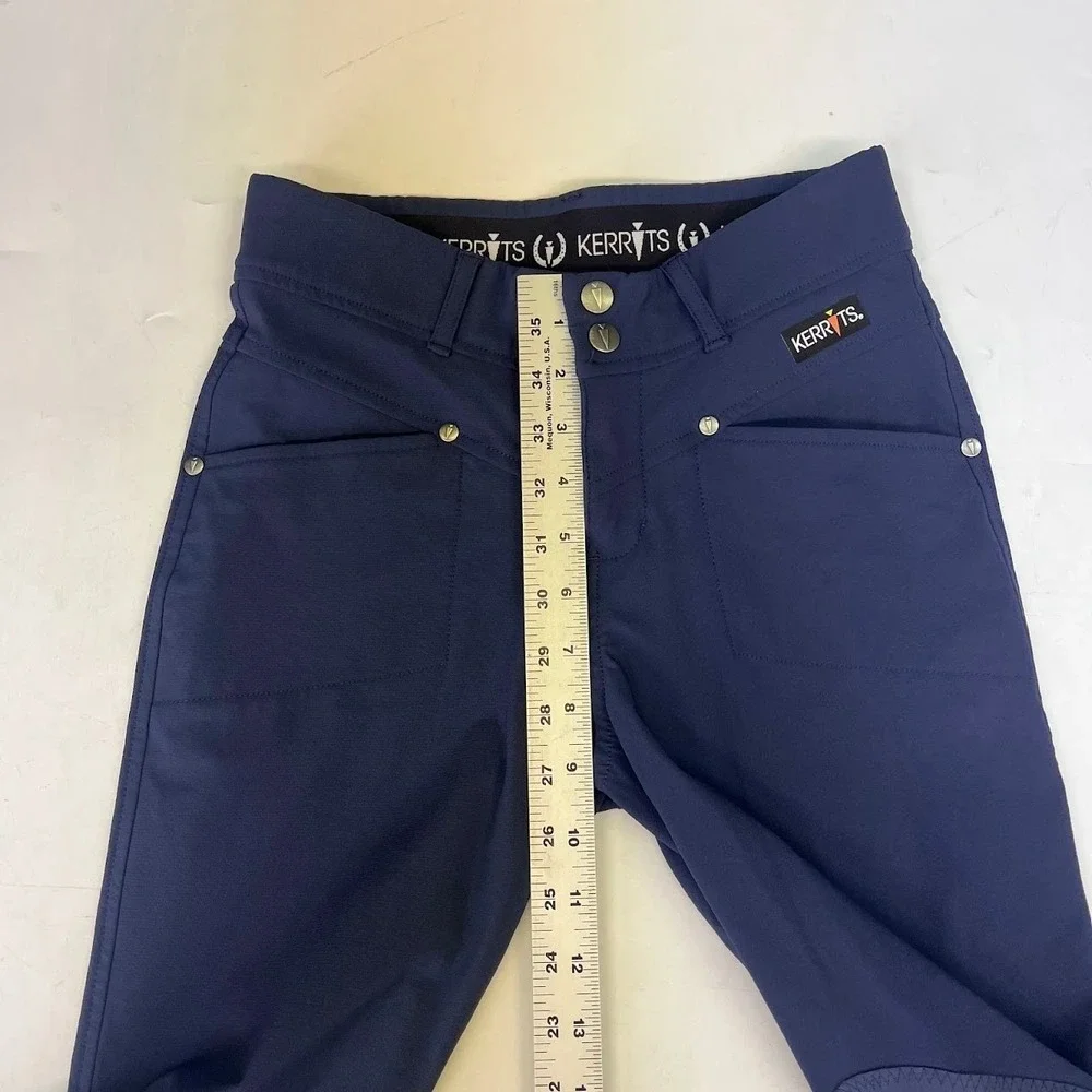Kerrits Kids Navy Blue Knee Patch Equestrian Riding Breeches Pants Size L